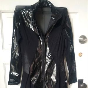 Sexy catsuit pvc and sheer